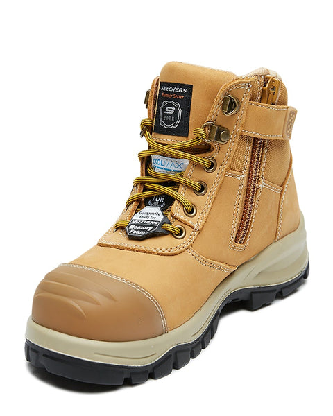 Does sketchers make steel toe boots cheap