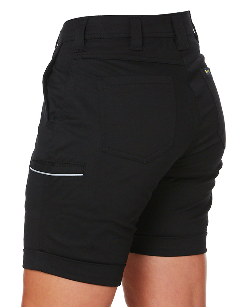 Womens Stretch Cotton Short - Black