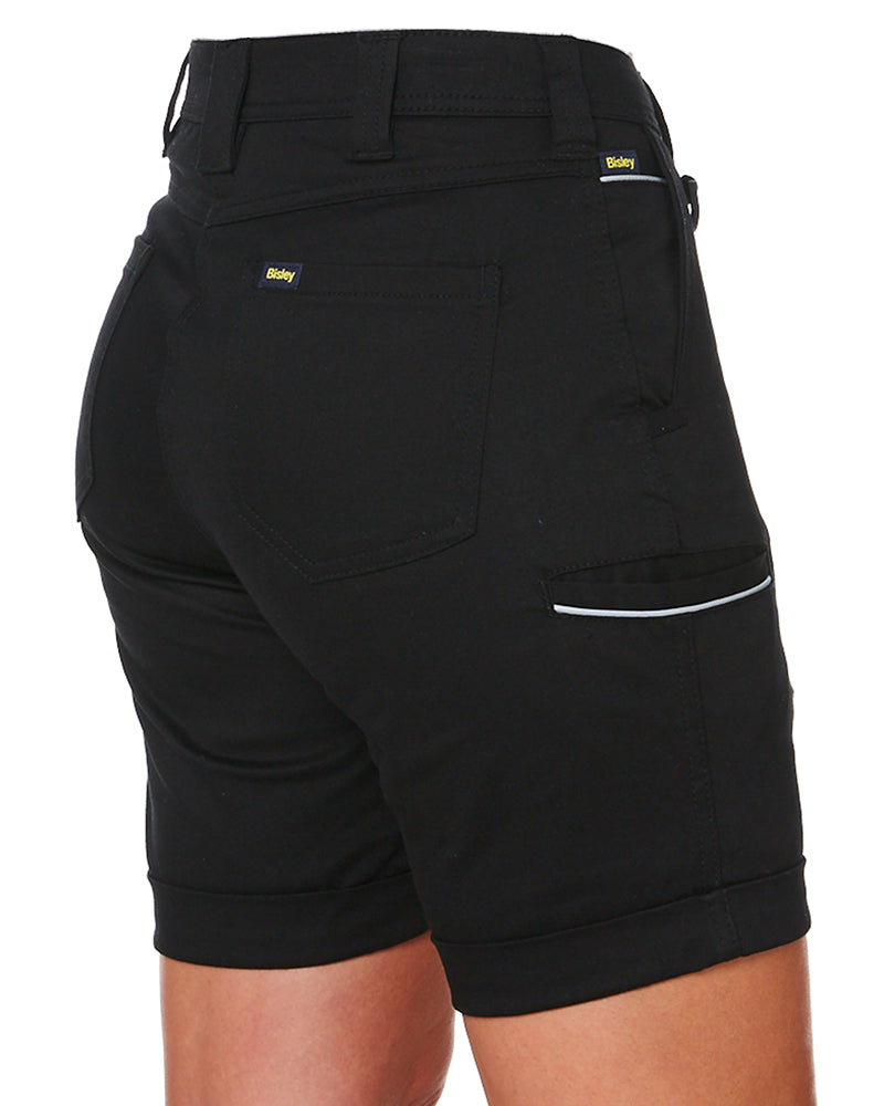 Womens Stretch Cotton Short - Black