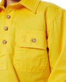 Kids Closed Front Shirt LS - Lemon