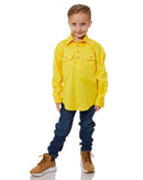 Kids Closed Front Shirt LS - Lemon