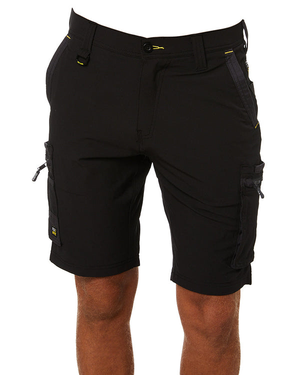 Flex and Move 4-Way Stretch Zip Cargo Short - Black