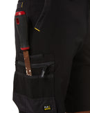 Flex and Move 4-Way Stretch Zip Cargo Short - Black