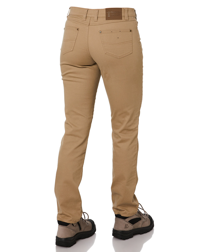 Pilbara Ladies Cotton Stretch Jeans - Wheat