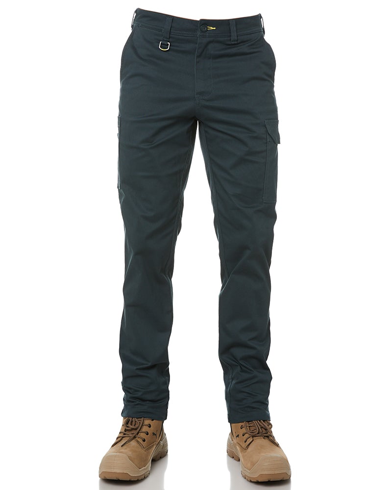 Stretch Cotton Drill Cargo Pants - Green
