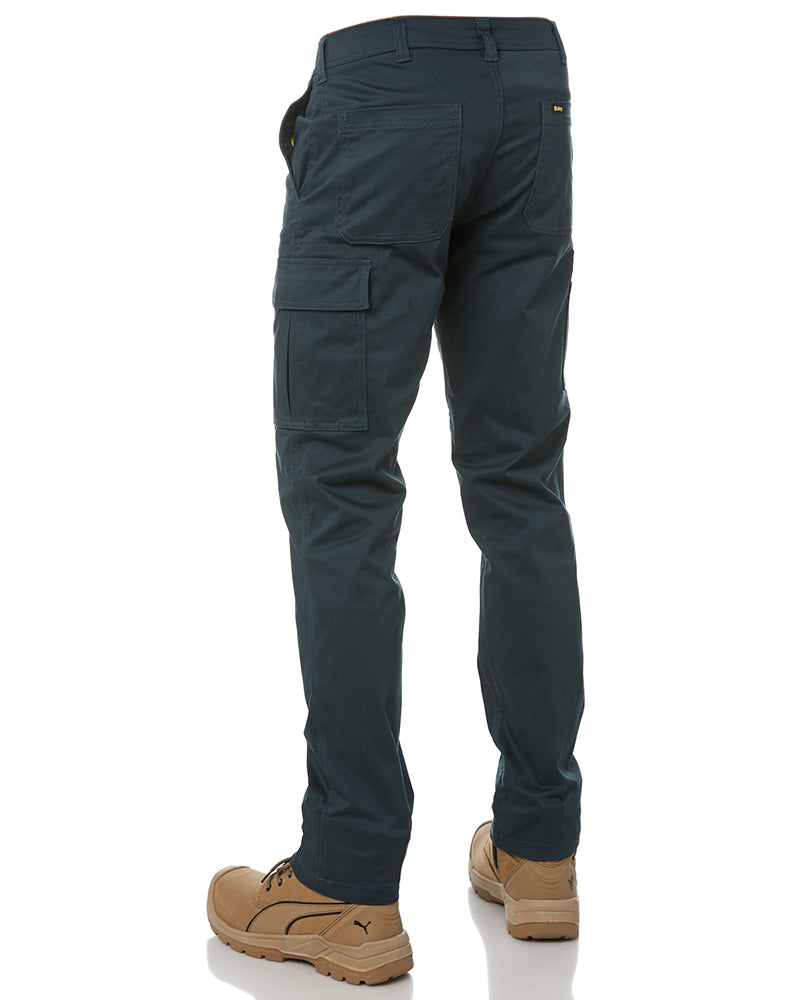 Stretch Cotton Drill Cargo Pants - Green
