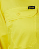 Womens Hi Vis Cool Lightweight LS Drill Shirt - Yellow/Navy