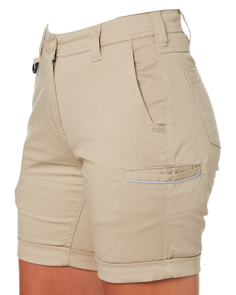 Womens Stretch Cotton Short - Stone