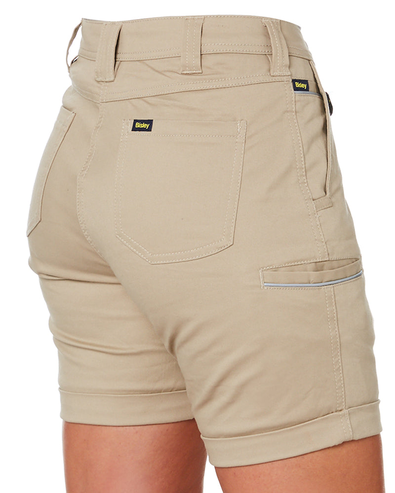 Womens Stretch Cotton Short - Stone