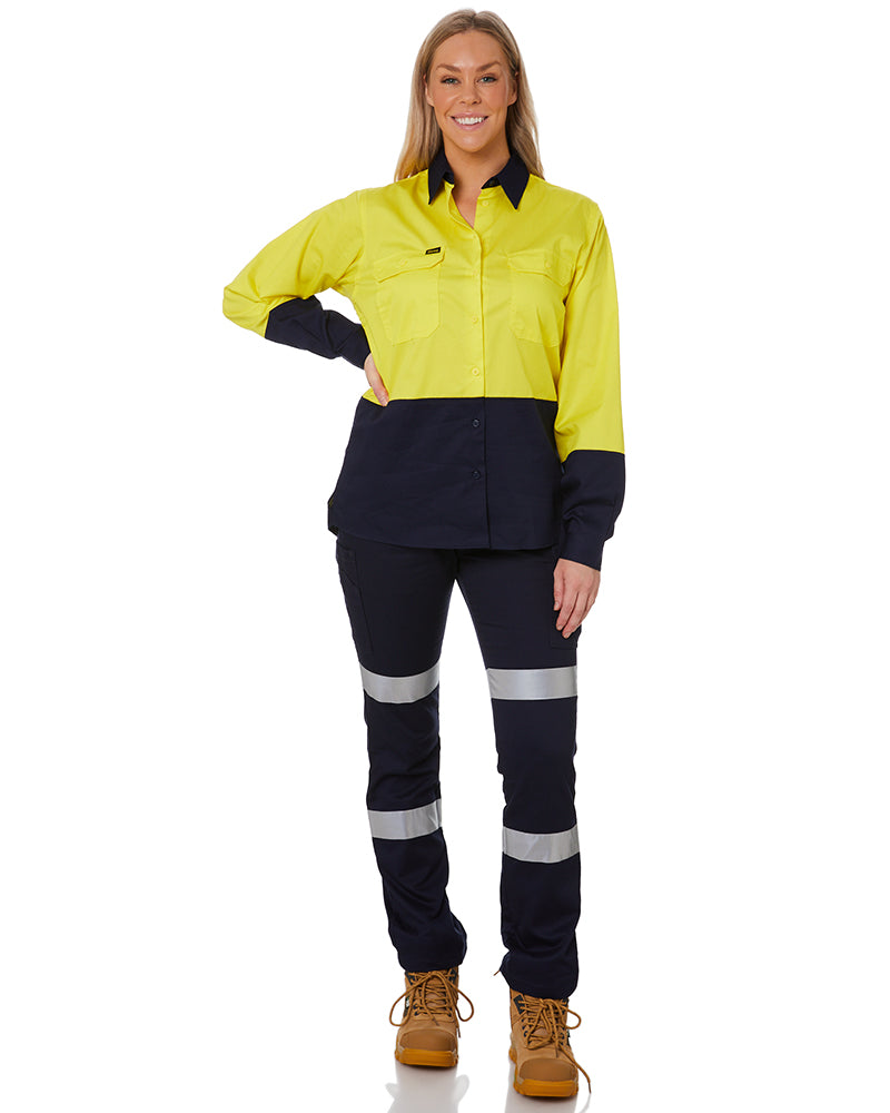 Women's Taped Cotton Cargo Pants - Navy