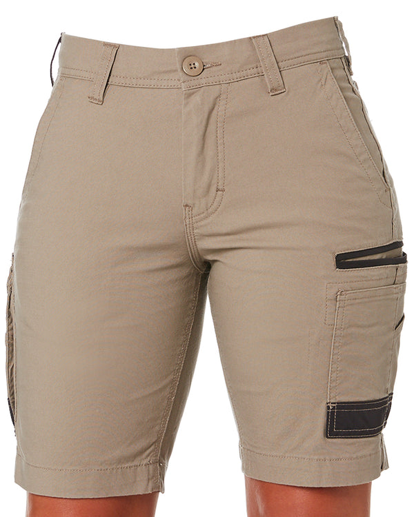 WS-3W Ladies Stretch Work Shorts - Khaki