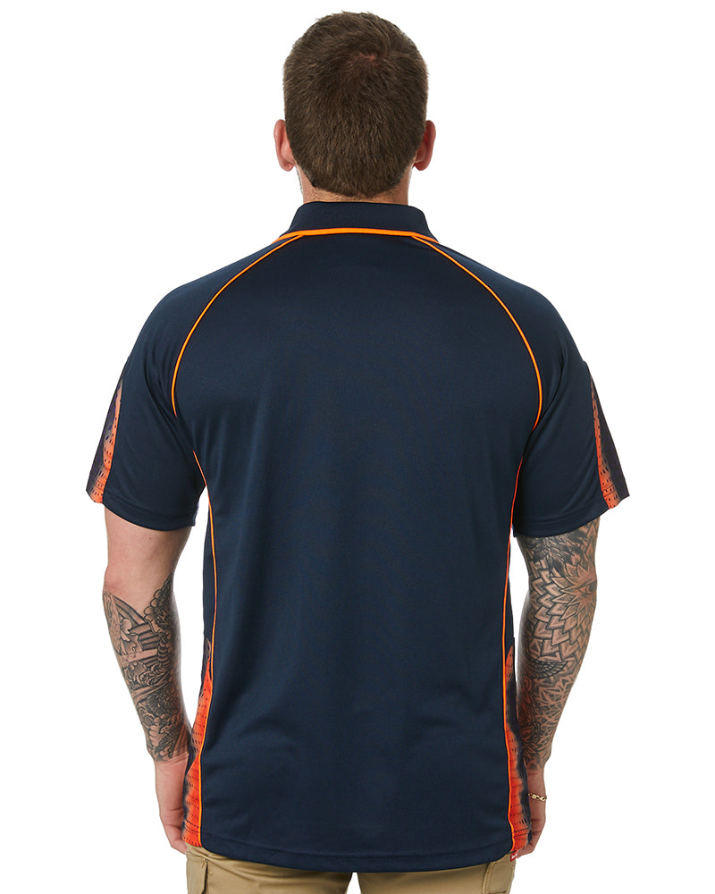 Galaxy Sublimated Polo - Navy/Orange