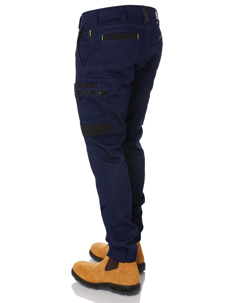 Flex and Move Stretch Denim Cargo Cuffed Pants - Denim