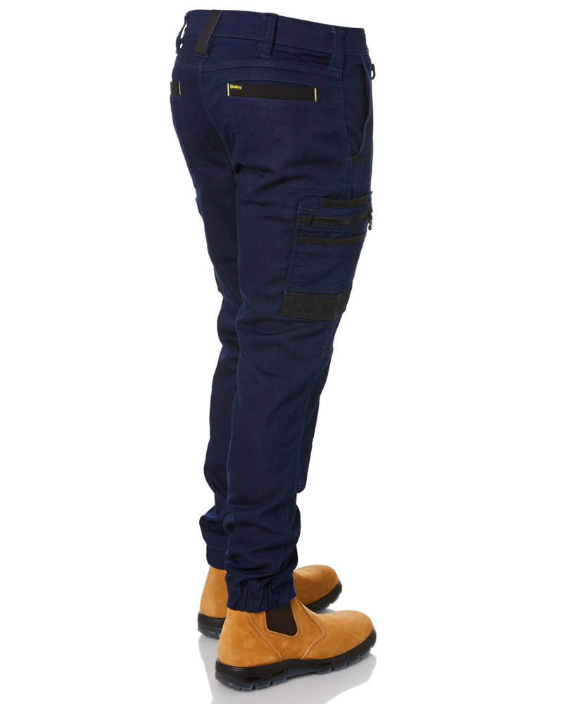 Flex and Move Stretch Denim Cargo Cuffed Pants - Denim
