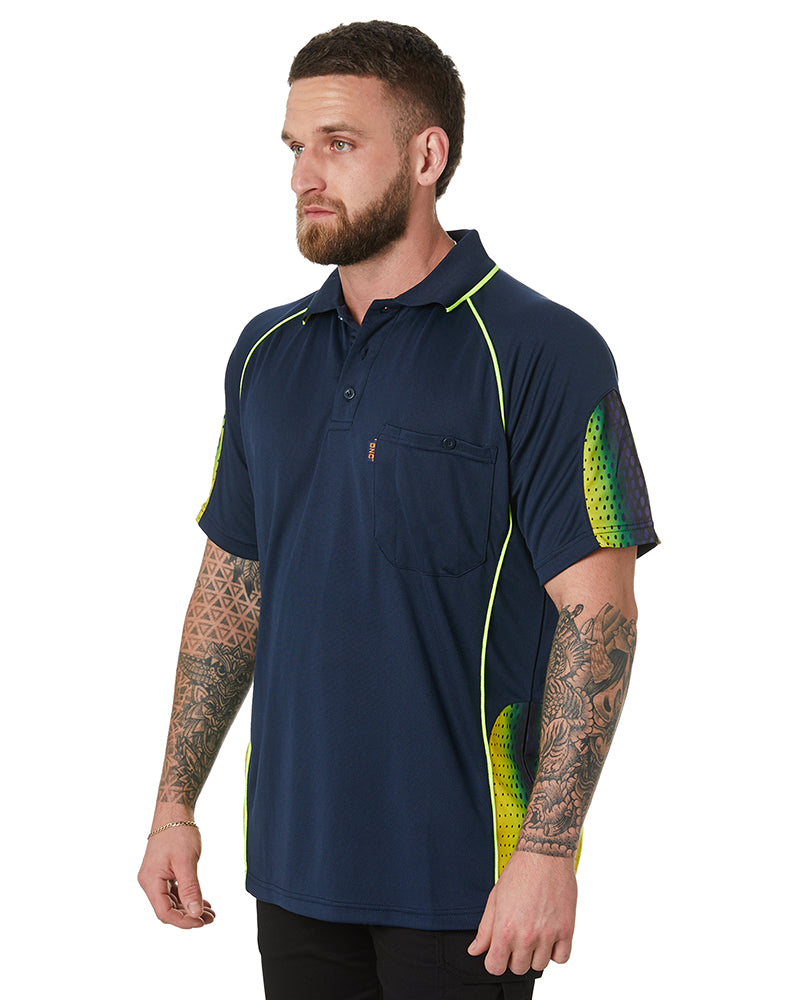Galaxy Sublimated Polo - Navy/Yellow