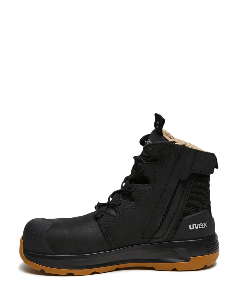 3 x-flow zip side safety boot - Black/Tan