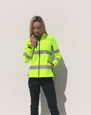 Womens Taped Two Tone Hi Vis Soft Shell Jacket  - Yellow/Navy