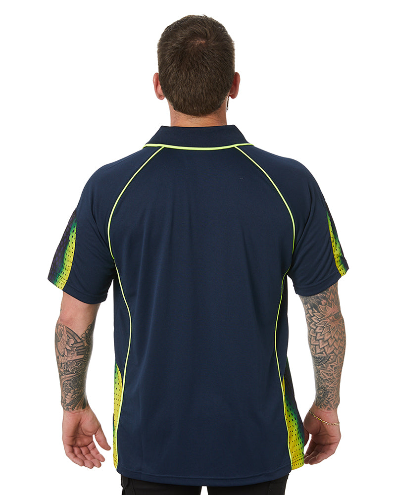 Galaxy Sublimated Polo - Navy/Yellow