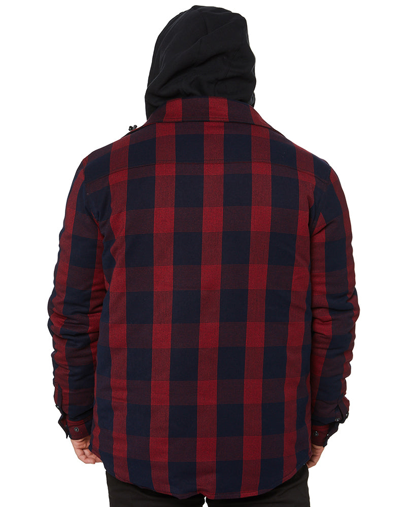 Quilted Flannel Jacket - Red