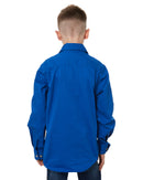 Kids Closed Front Shirt LS - Cobalt