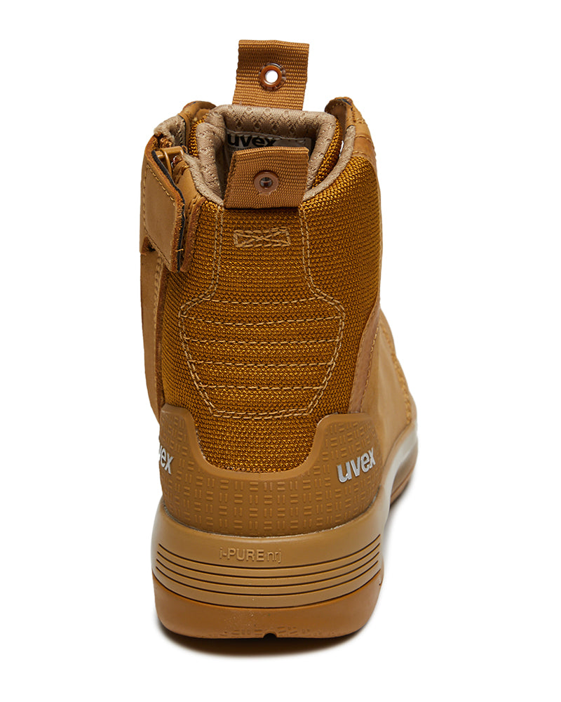 UVEX 3 x-flow zip side safety boot - Tan | Buy Online