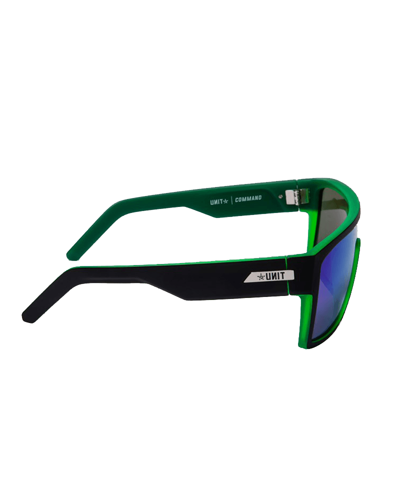 Command Polarised Sunglasses - Matte Black/Green
