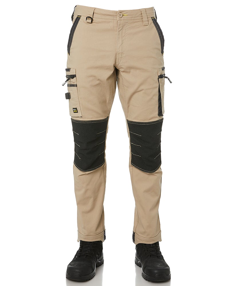 Bisley Flex and Move Stretch Utility Zip Cargo Pant - Stone | Buy Online