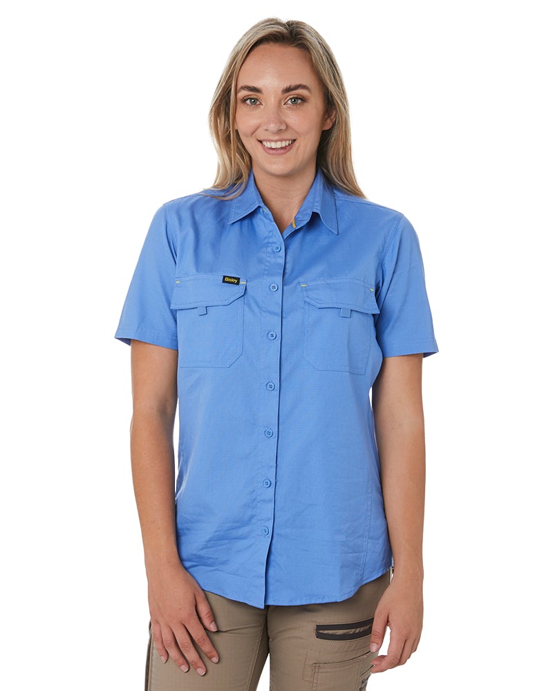 Bisley Womens X Airflow Ripstop SS Shirt - Blue | Buy Online