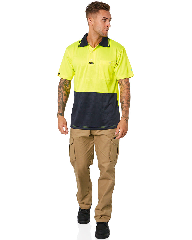 Basic Airwear Polo Shirt SS - Yellow/Navy