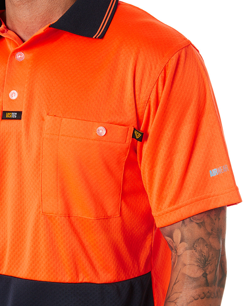 Basic Airwear Polo Shirt SS - Orange/Navy
