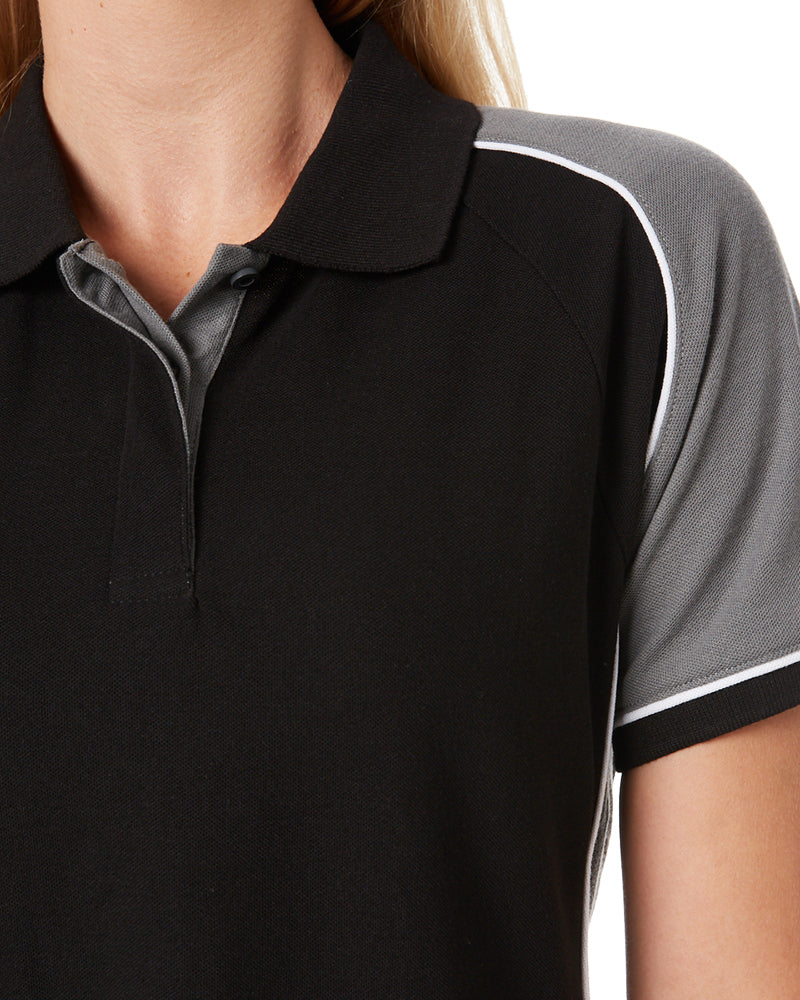 Ladies Nitro Polo - Black/Grey/White