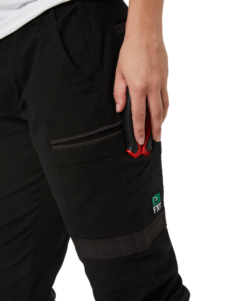WP-4W Ladies Stretch Cuffed Work Pants - Black