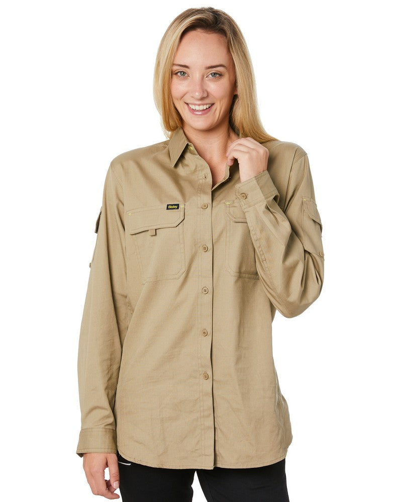 Bisley Womens X Airflow Ripstop LS Shirt - Khaki | Buy Online