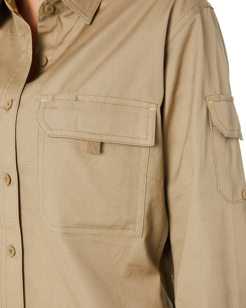 Womens X Airflow Ripstop LS Shirt  - Khaki