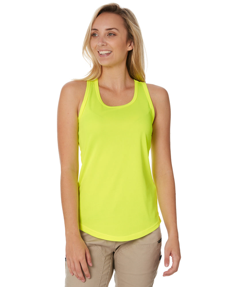 Womens Racer Back Singlet - Yellow