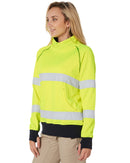 Womens Taped Hi Vis Fleece Jumper - Yellow