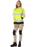 Womens Taped Hi Vis Fleece Jumper - Yellow