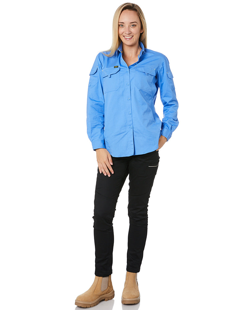 Womens X Airflow Ripstop LS Shirt  - Blue