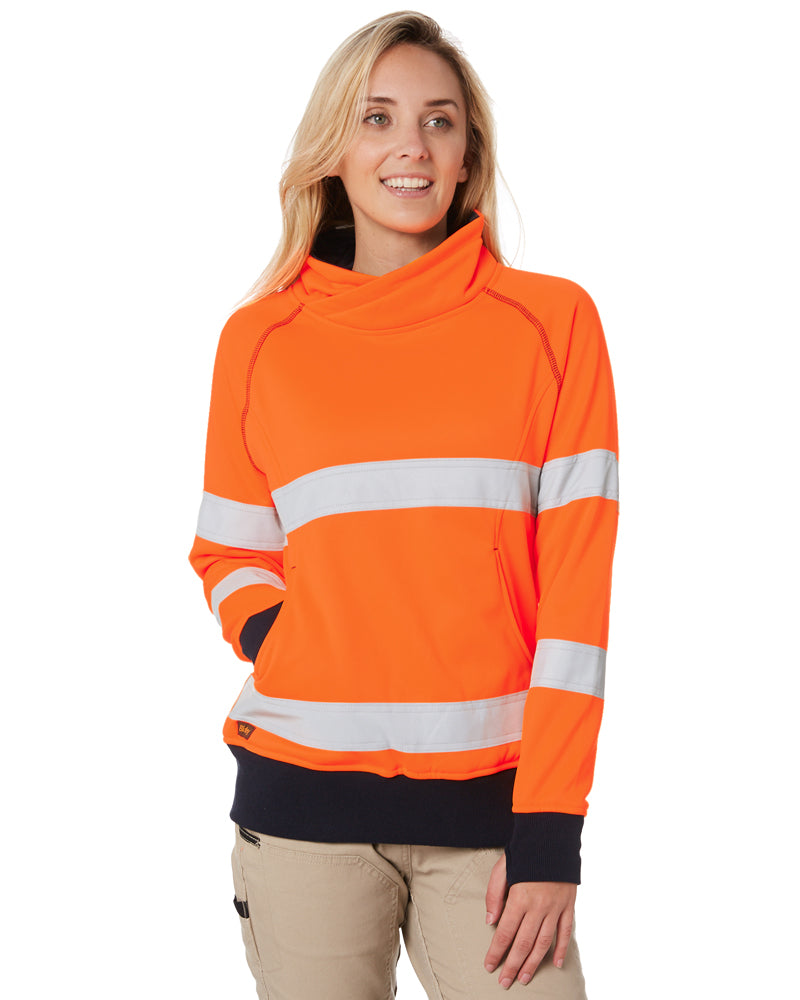 Womens Taped Hi Vis Fleece Jumper - Orange