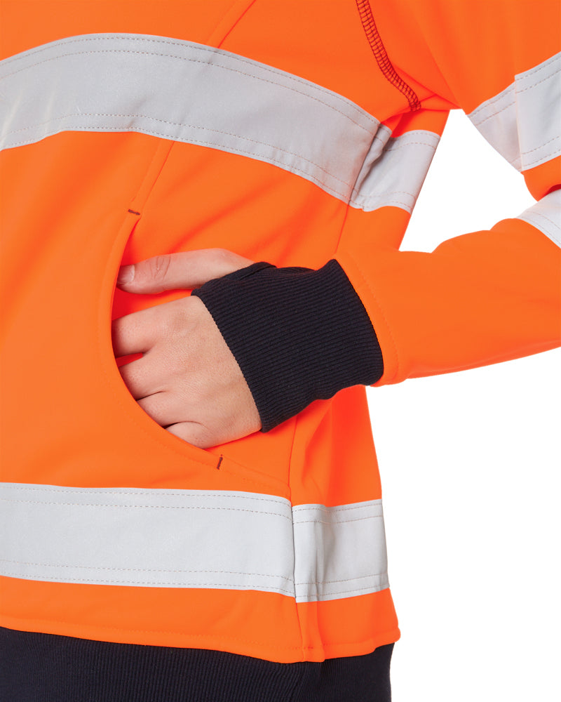 Womens Taped Hi Vis Fleece Jumper Orange