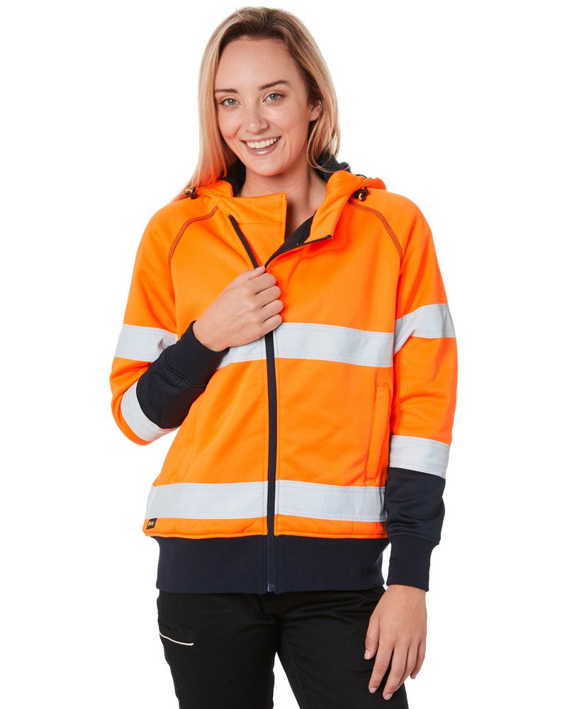 Hi Vis Orange Fleece Hoodie Leo Workwear Hi Vis Hoodie SS04-O