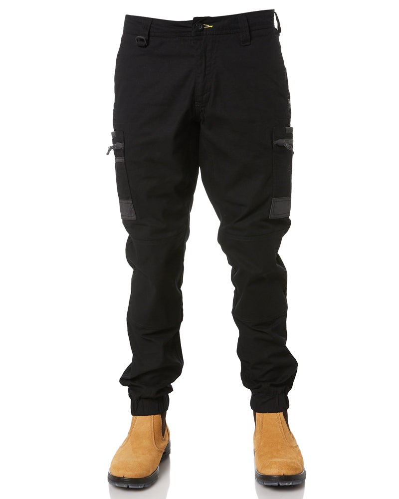 Bisley Flex and Move Stretch Cargo Cuffed Pants - Black | Buy Online