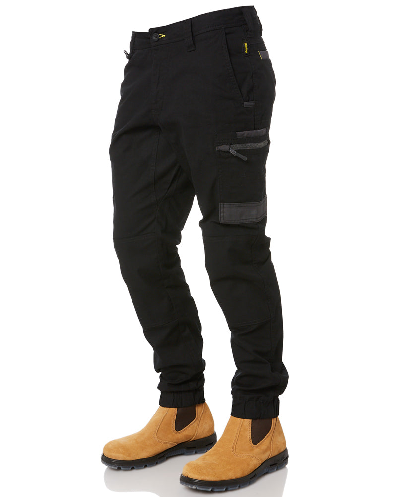 Flex and Move Stretch Cargo Cuffed Pants - Black