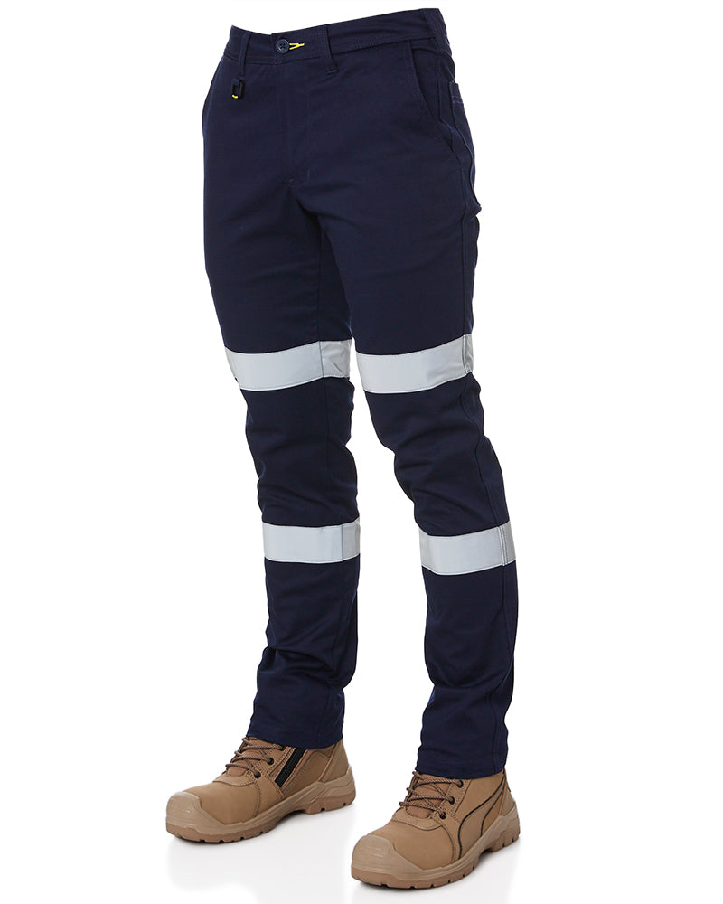 Taped Biomotion Stretch Cotton Drill Work Pants - Navy