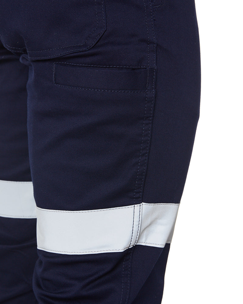 Taped Biomotion Stretch Cotton Drill Work Pants - Navy