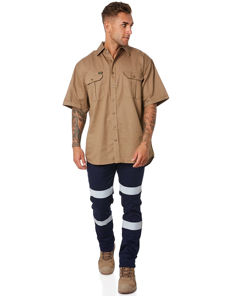 Taped Biomotion Stretch Cotton Drill Work Pants - Navy