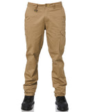 Stretch Cotton Drill Cargo Pants - Khaki