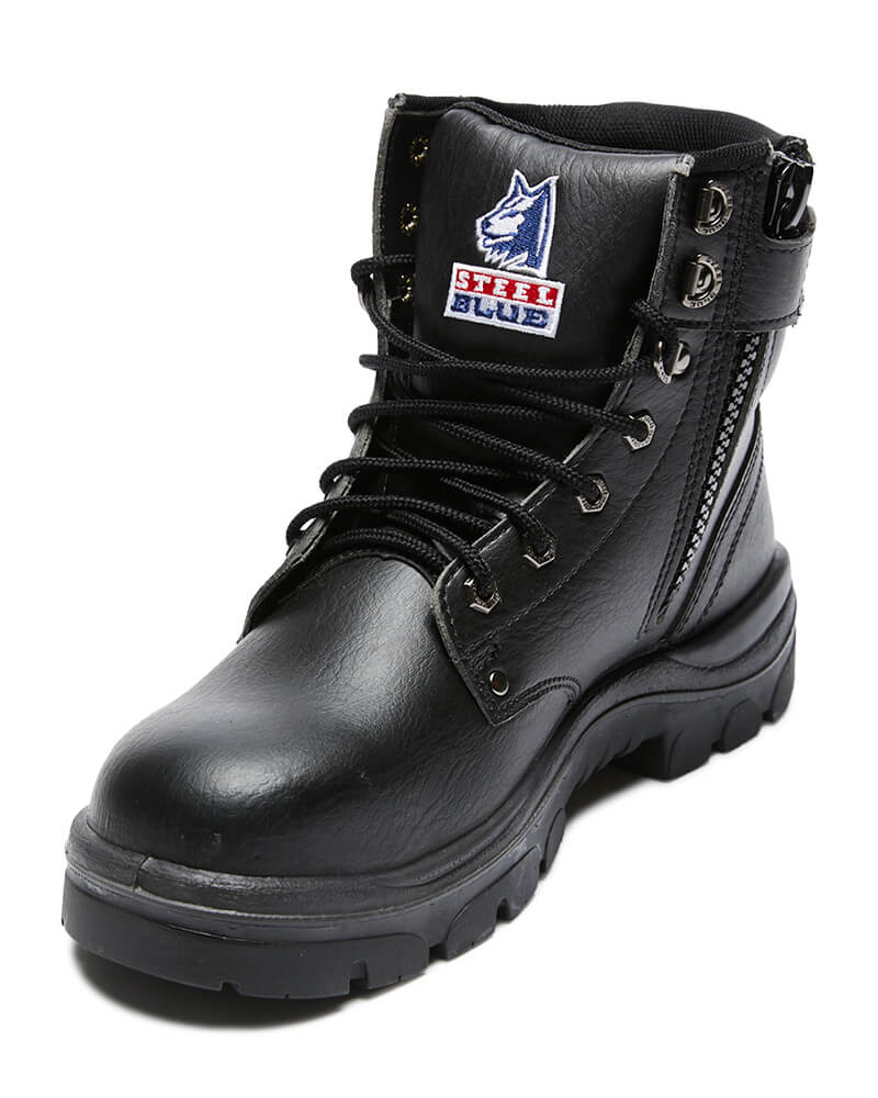 Steel Blue Vegan Argyle Lace Up Ankle Boot with Zip Black Buy