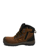 Scuff Cap Waterproof Work Boot With Zip - Brown/Yellow
