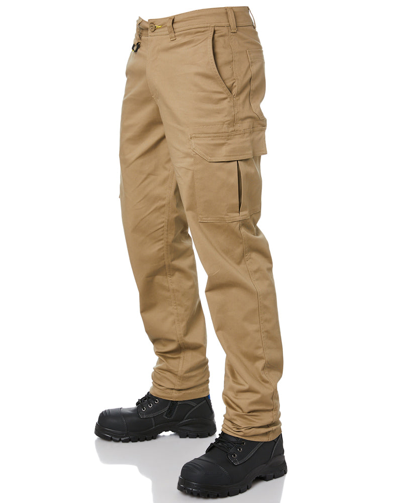 Bisley Stretch Cotton Drill Cargo Pants - Khaki | Buy Online